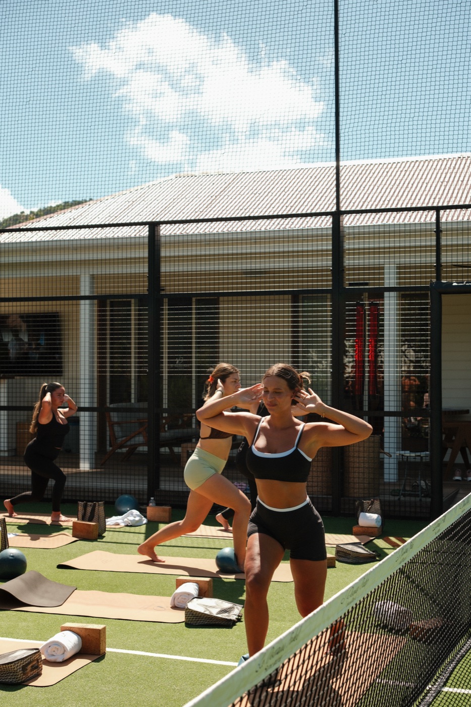 Morning class on the outdoor court